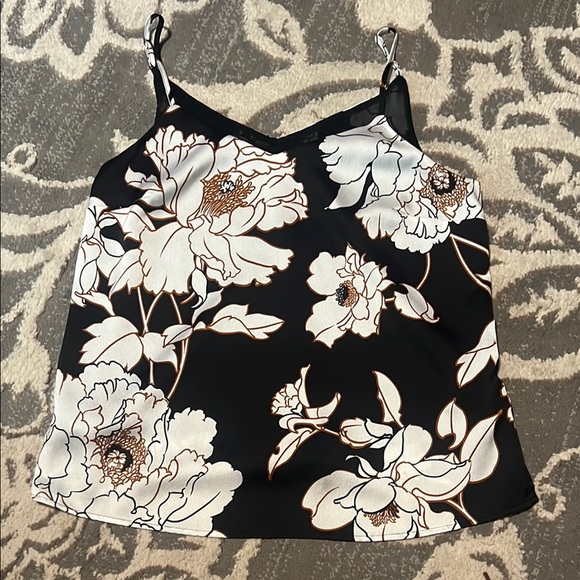 Apt. 9 Black and White Sleeveless Camisole with Spaghetti Straps lined - Picture 1 of 4